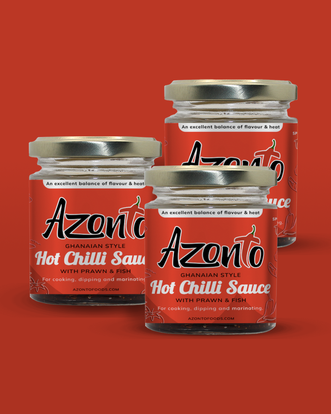 Hot Ghana Style Chilli Sauce (Pack of 3)