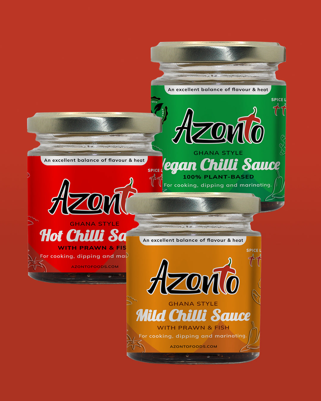 MIX AND MATCH Ghana Style Chilli Sauce (Pack of 3)